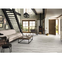 Feinsteinzeug Bodenfliese Limewood 23,3x120,0 cm grau matt-thumb-2 Feinsteinzeug Bodenfliese Limewood 23,3x120,0 cm grau matt-thumb-2