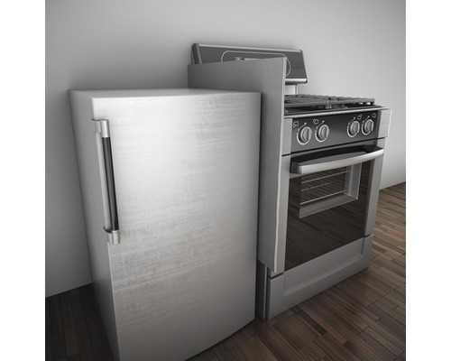 Kühlschrank und Herd in einer Küche