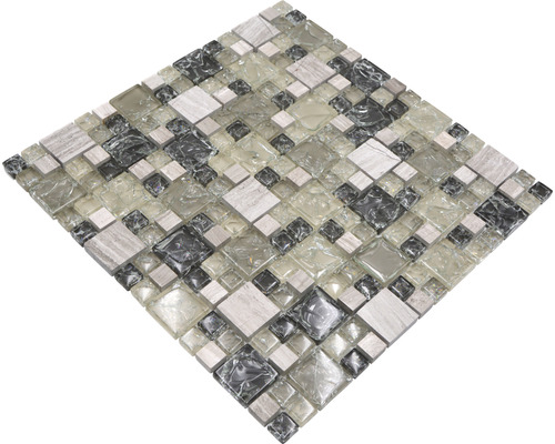 Mosaikfliese aus Glas und Stein