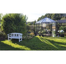 Gewächshaus Halls Atrium Sicherheitsglas 3 mm 375 x 375 cm grün