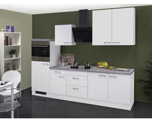 Küchenblock Flex Well Varo 11566 weiß/weiß 270 cm inkl. Einbaugeräte