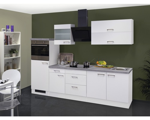 Küchenblock Flex Well Varo 11575 weiß/weiß 270 cm inkl. Einbaugeräte