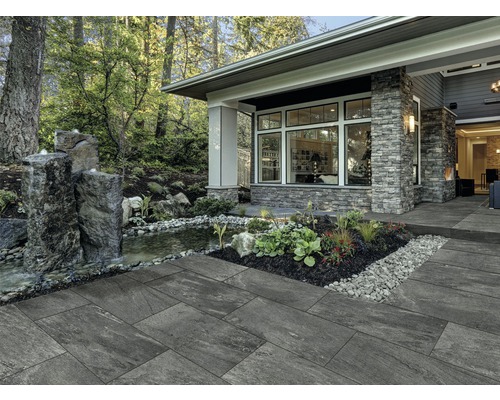 FLAIRSTONE Feinsteinzeug Terrassenplatte Monte Polare granit-grau rektifizierte Kante 80 cm x 40 cm x 3 cm