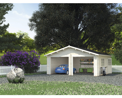 Doppelgarage Palmako Roger 28,4 m² ohne Tor 575 x 510 cm natur