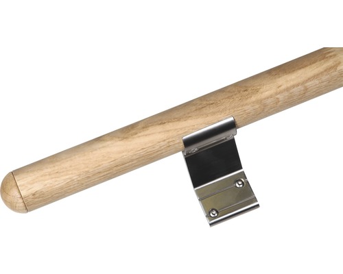 Holzhandlauf mit Metallhalterung für Treppen