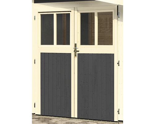 Doppeltür für Gartenhaus 19 mm Karibu Wandlitz 164x180,5 cm, terragrau