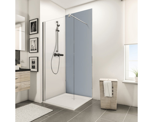 Duschrückwand Schulte ExpressPlus Decodesign 900x2100x3 mm hellgrau Modernes Badezimmer mit Duschkabine, Duschwanne und Armatur