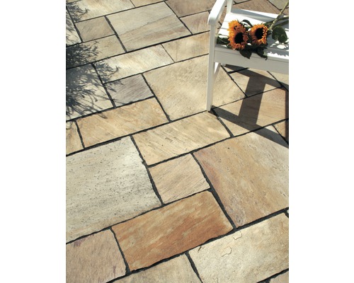 FLAIRSTONE Quarzit Terrassenplatte Milano 40 cm x 40 cm Stärke 2 cm - 4 cm