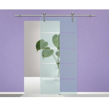 Pertura Glasschiebetürblatt Runa 4-Streifendesign 2043x820x8 mm rechts für Beschlag Tildra