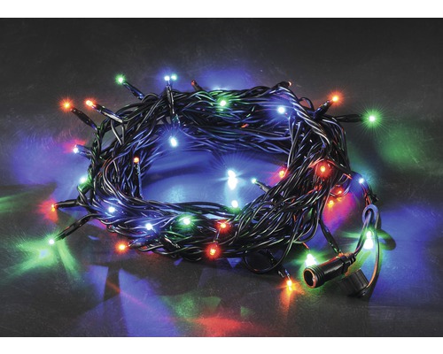 LED Systembeleuchtung außen Erweiterung 50er Konstsmide bunt 5,00 m schwarzes Kabel Lichterkette mit mehrfarbigen LED Lichtern