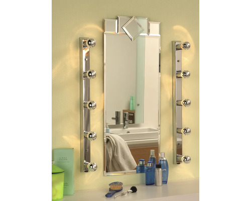 Spiegelleuchte Mirror Regula 5-flammig chrom, 65 cm