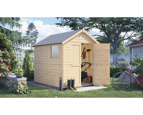 Gartenhaus Konsta Blockhaus mit Fußboden 181 x 239 cm natur-0