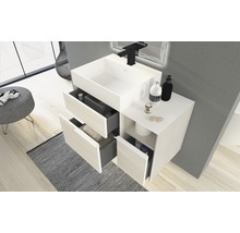 Badezimmer Szene mit Waschtischunterschrank, Waschbecken und Schubladen