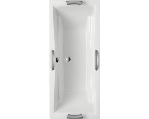 Rechteckige Badewanne mit Haltegriffen