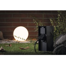 Gartensteckdose 2-fach mit Zeitschaltuhr H 230 mm anthrazit