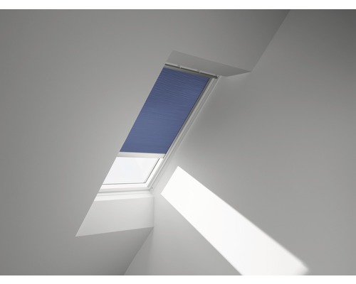 VELUX Wabenplissee uni blau solarbetrieben FSC C02 1156S