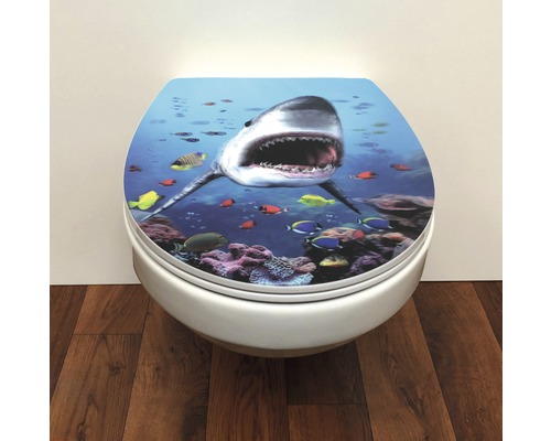 WC-Sitz mit Haifischmotiv