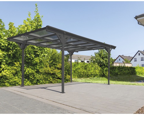 Freistehender Carport aus Aluminium mit transparenter Bedachung