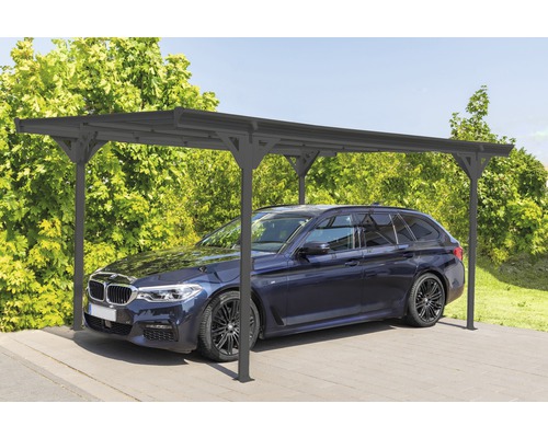 Einzelcarport WESTMANN Flachdach 6 mm Doppelstegplatten 15 m² inkl. Regenrinne 305 x 503 cm anthrazit Einzelcarport WESTMANN Flachdach 6 mm Doppelstegplatten 15 m² inkl. Regenrinne 305 x 503 cm anthrazit