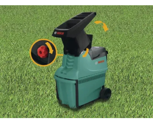 Gartenschredder mit Drehschalter und Einfülltrichter