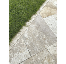 FLAIRSTONE Travertin Randstein Roma getrommelt 60 cm x 6 cm x 15 cm