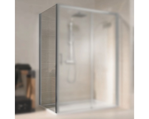 Duschseitenwand Schulte Kristall/Trend 900x1850 mm Echtglas Klar hell alunatur Duschkabine mit Glaswand
