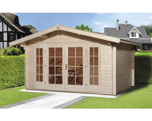 Gartenhaus weka inkl. Fenster Fußboden Unterkonstruktion Vordach 380 x 380 cm Gartenhaus weka inkl. Fenster Fußboden Unterkonstruktion Vordach 380 x 380 cm