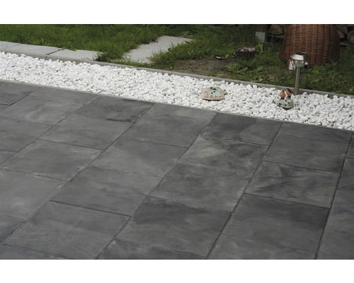 Beton Terrassenplatte iStone Basic grau-schwarz 40x40x4cm