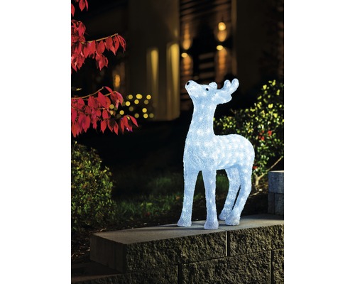 Leuchtfigur Konstsmide LED Acryl Rentier H 60 cm 176 LEDs Lichtfarbe kaltweiß