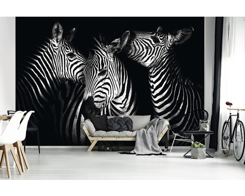Fototapete mit Zebras im Wohnzimmer