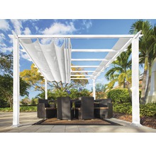 Aluminium Pergola, Pavillon Paragon Outdoor Florida 10x10 mit verstellbarem Sonnensegel 320 x 320 cm weiß-thumb-0