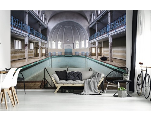 Fototapete eines Schwimmbades im Vintage-Stil