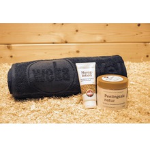 Wellness Set mit Honig Lotion, Peelingsalz und Handtuch
