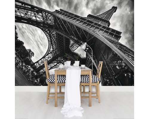 Fototapete mit Eiffel Turm Motiv im Esszimmer