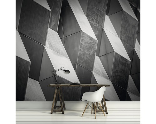 Fototapete mit geometrischem Muster im modernen Arbeitszimmer