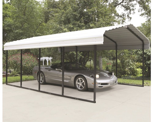 Auto Abstellplatz mit Stahlrahmen und Überdachung
