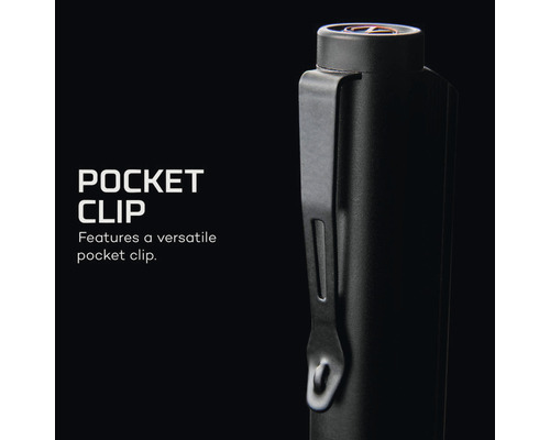 Taschenlampe mit vielseitigem Taschenclip