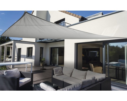 PeddyShield Dreiecksonnensegel 360x360x360 cm wasser- und windabweisenden PES 200 g/cm², silbergrau