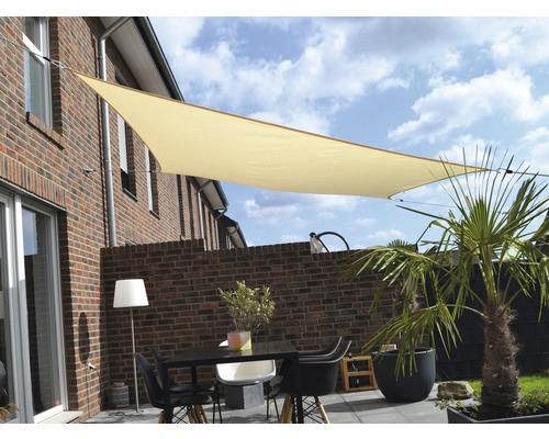 PeddyShield Vierecksonnensegel 300x400 cm wasser- und windabweisenden PES 200 g/cm², elefenbein