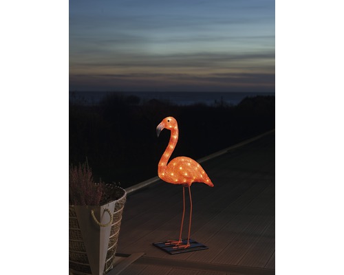 LED Leuchtfigur Konstsmide Flamingo außen und innen 45x65x16 cm bernstein