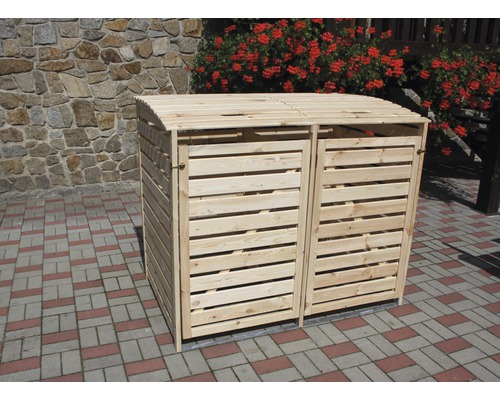 Mülltonnenbox Vario III für 2 Tonnen 148 x 92 x 122 cm natur