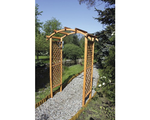 Rosenbogen, Pergola Diana 132 x 70 x 209 cm honigbraun