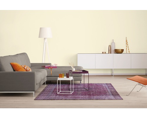 Modernes Wohnzimmer mit Sofa, Teppich und Anrichte
