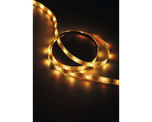 LED Strip Streifen Goldbraun (amber) – 2 Meter, 30 LED/m, IP20, Inkl. Netzteil & Hohlsteckerbuchse