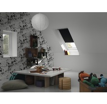 VELUX Verdunkelungsrollo uni schwarz manuell Rahmen aluminium DKL U04 3009S