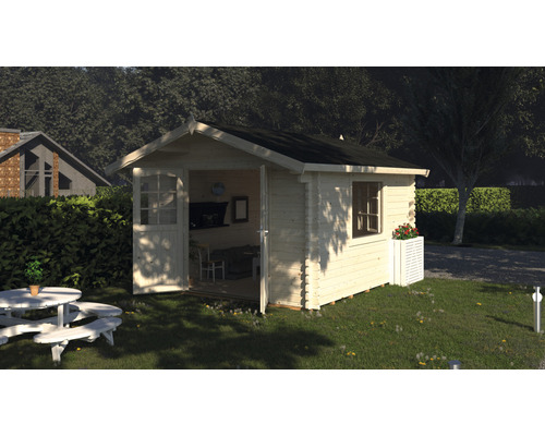 Gartenhaus Palmako Sally 10,2 m² inkl. Fußboden und Vordach 362 x 440 cm tauchgrundiert