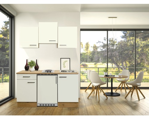 Singleküche Flex Well Vintea 150 cm Magnolia Matt/Lancelot Oak Singleküche Flex Well Vintea 150 cm Magnolia Matt/Lancelot Oak