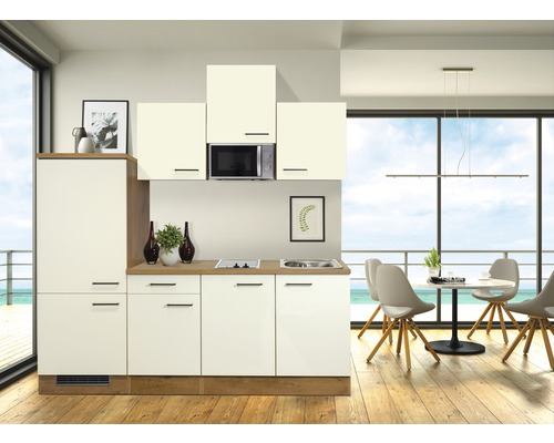 Singleküche Flex Well Vintea 210 cm Magnolia Matt/Lancelot Oak Singleküche Flex Well Vintea 210 cm Magnolia Matt/Lancelot Oak