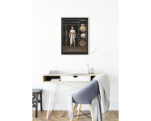 Dekoratives Star Wars Rey Poster im Arbeitszimmer