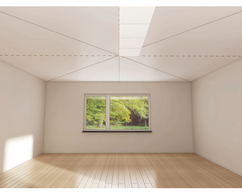 Heller Raum mit Dachfenster und Holzboden